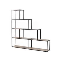 BÜCHERREGAL im Treppen-Design - L160 x H157 cm - Colorado - Schwarz, Holzwerkstoff (30/157/160cm) - Calicosy