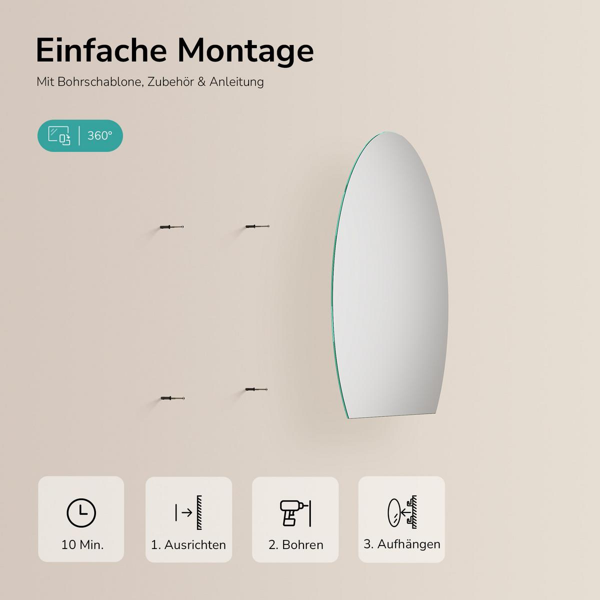 BADEZIMMERSPIEGEL 100/83/1 cm - Transparent, Glas (100/83/1cm) - EMKE