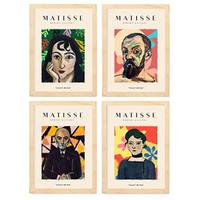 POSTER Set mit 4 Matisse Persona ästhetische A3 Rahmen aus hellem Holz - Beige, Papier (29.7/3cm) - Nacnic