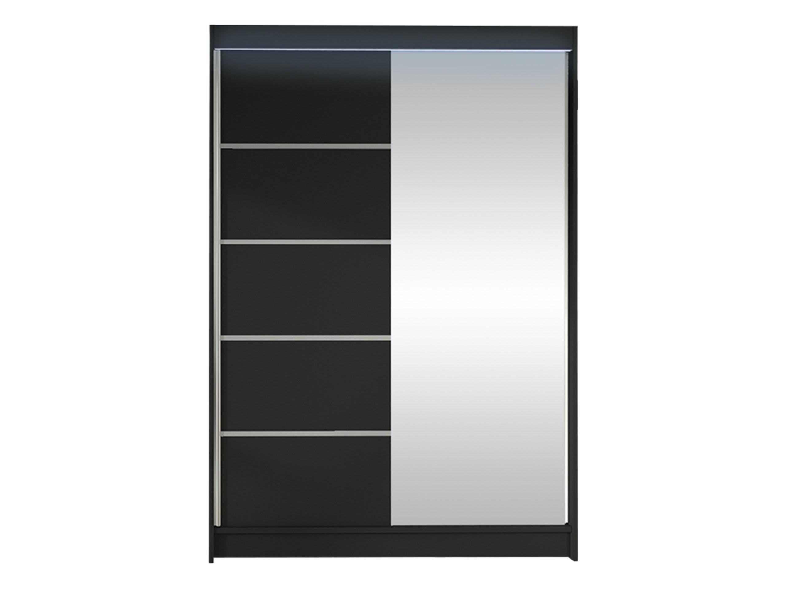 SCHWEBETÜRENSCHRANK Lino III mit RGB LED Beleuchtung - Schwarz, Holzwerkstoff/Metall (120/200/58cm) - MIRJAN24