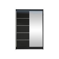 SCHWEBETÜRENSCHRANK Lino III mit RGB LED Beleuchtung - Schwarz, Holzwerkstoff/Metall (120/200/58cm) - MIRJAN24