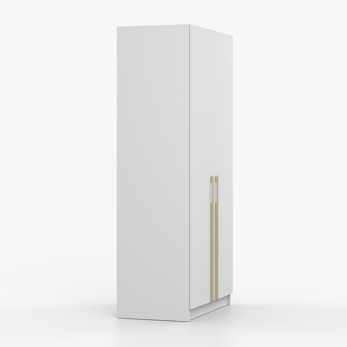 DREHTÜRENSCHRANK ROSA II 2D 100/210/55, 2-türig, weiß - Goldfarben/Weiß, Holzwerkstoff (100/210/55cm) - imoebel24