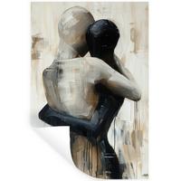 WANDTATTOO Abstrakt - Liebe - Schwarz und weiß - Modern Wandaufkleber 80x120 cm - Schwarz, Kunststoff (80/120/0.1cm) - MuchoWow