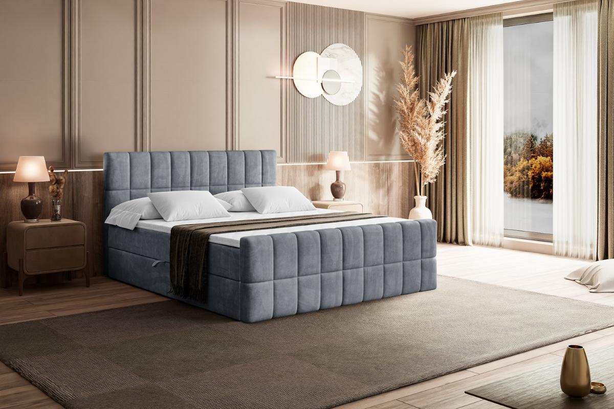 BOXBETT MIAMI-Z - 120x200 cm - H3 - Grau - Grau, Holzwerkstoff (120/200cm) - ALTDECOR