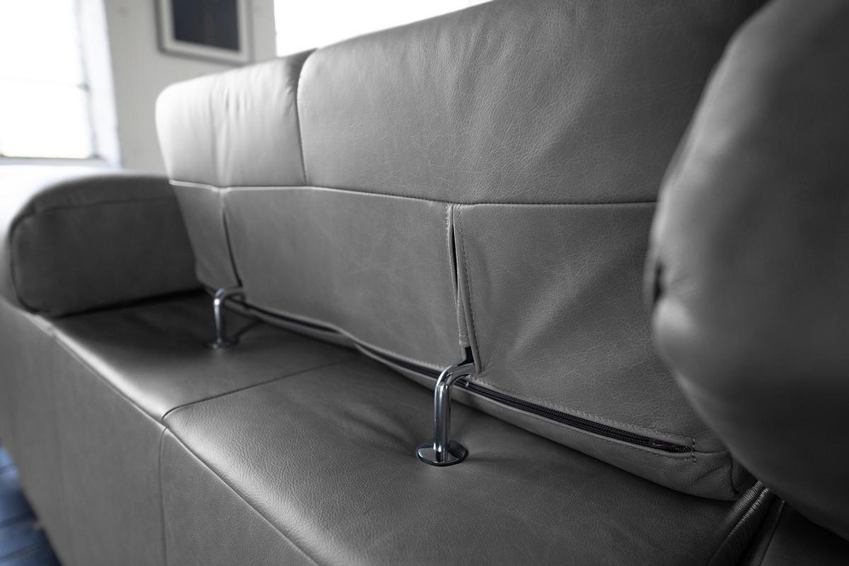 ECKSOFA NELSON Anthrazit Leder - Anthrazit/Schwarz, Leder/Metall (321/216cm) - KAWOLA