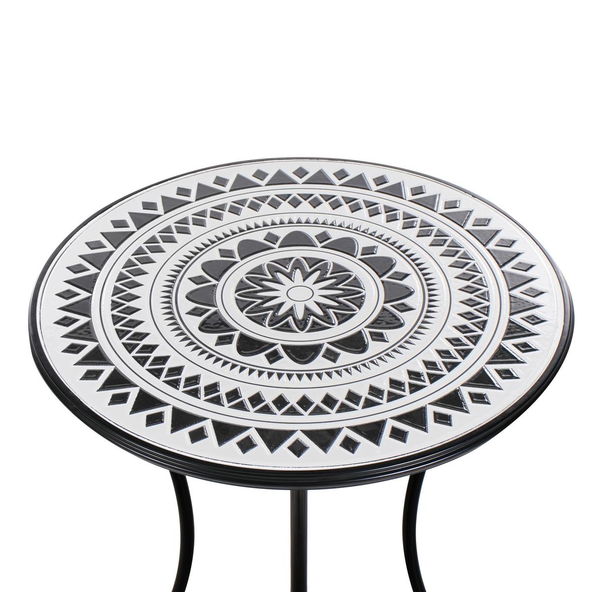 BISTROTISCH 60/60 cm Metall Schwarz/Weiß Comiso - Schwarz, Metall (60/60/75cm) - Beliani