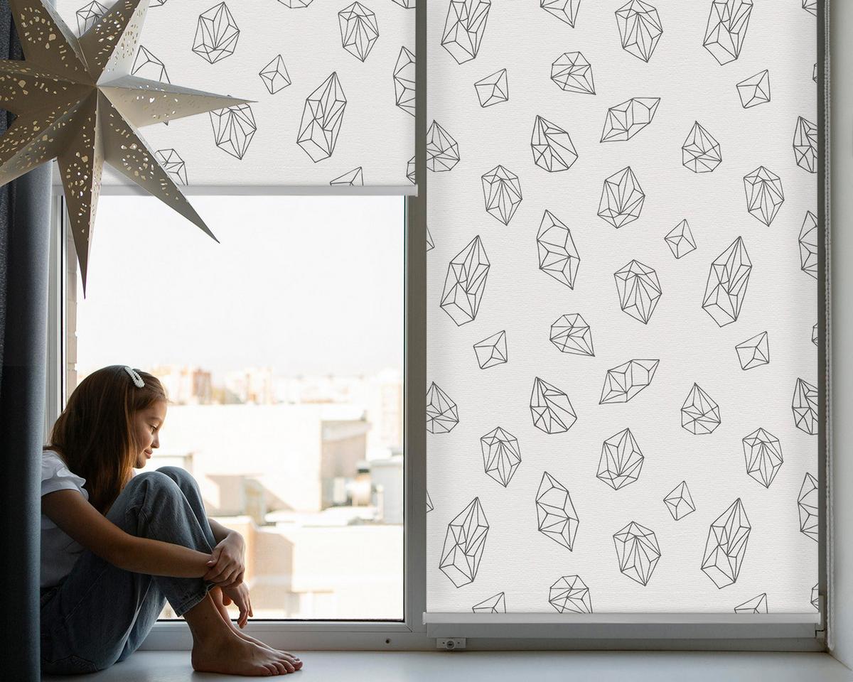 INNENROLLO - Fensterrollo - Rollo - 80x180 cm - Geometrische Formen - Grau, Kunststoff (80/180/0.5cm) - TULUP
