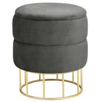 SITZHOCKER mit Stauraum, Polsterhocker Grau 37/42/37 - Grau, Textil (37/42/37cm) - RAUMHIRSCH FURNITURE