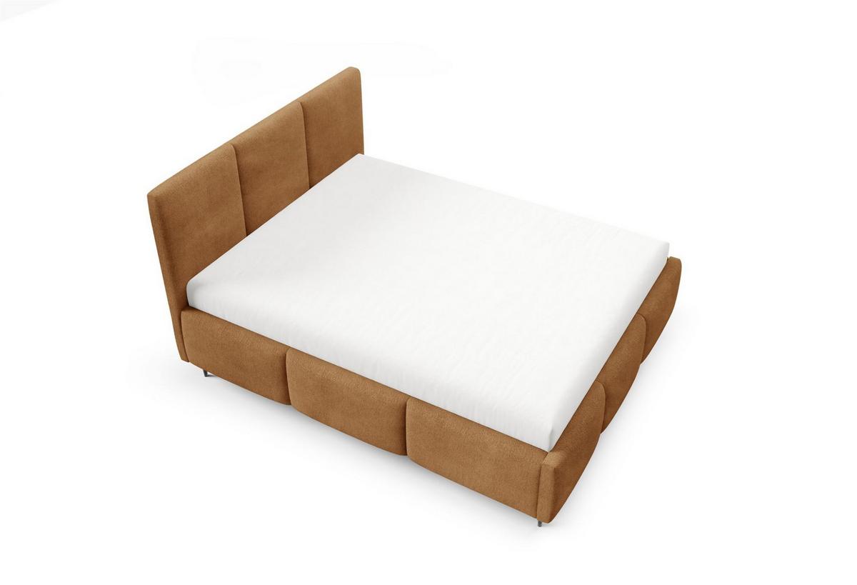 POLSTERBETT Miami - Rotbraun, Holzwerkstoff/Textil (140/200cm) - Fun Möbel