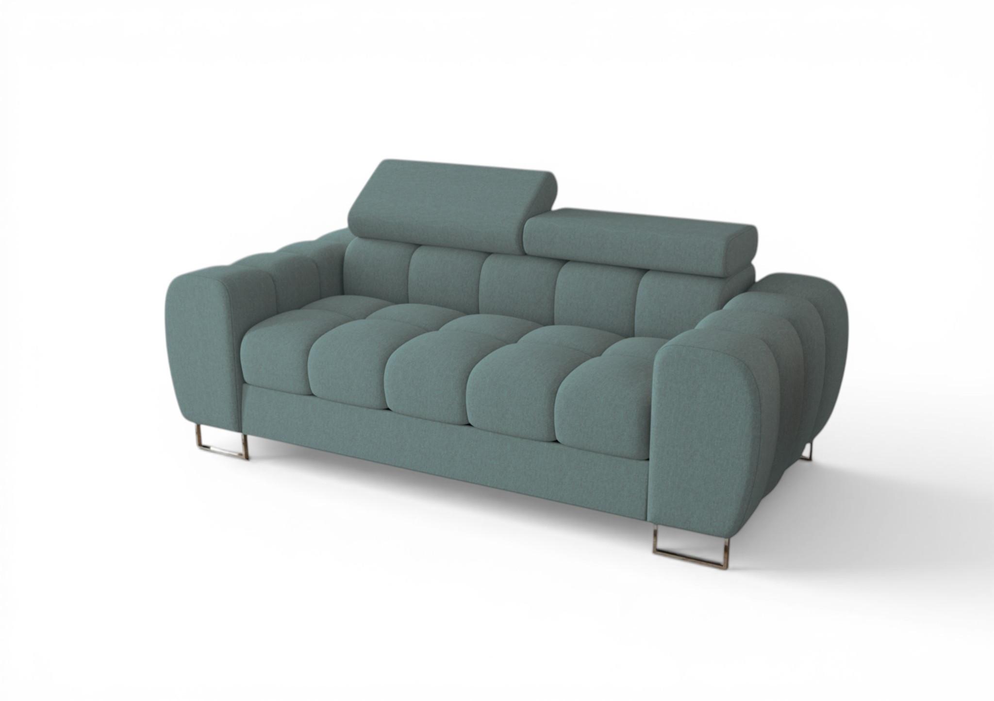 SOFA 2-sitzer Bastien In Stoff Gemma - Blau, Holzwerkstoff/Textil (195/95/97cm) - Fun Möbel