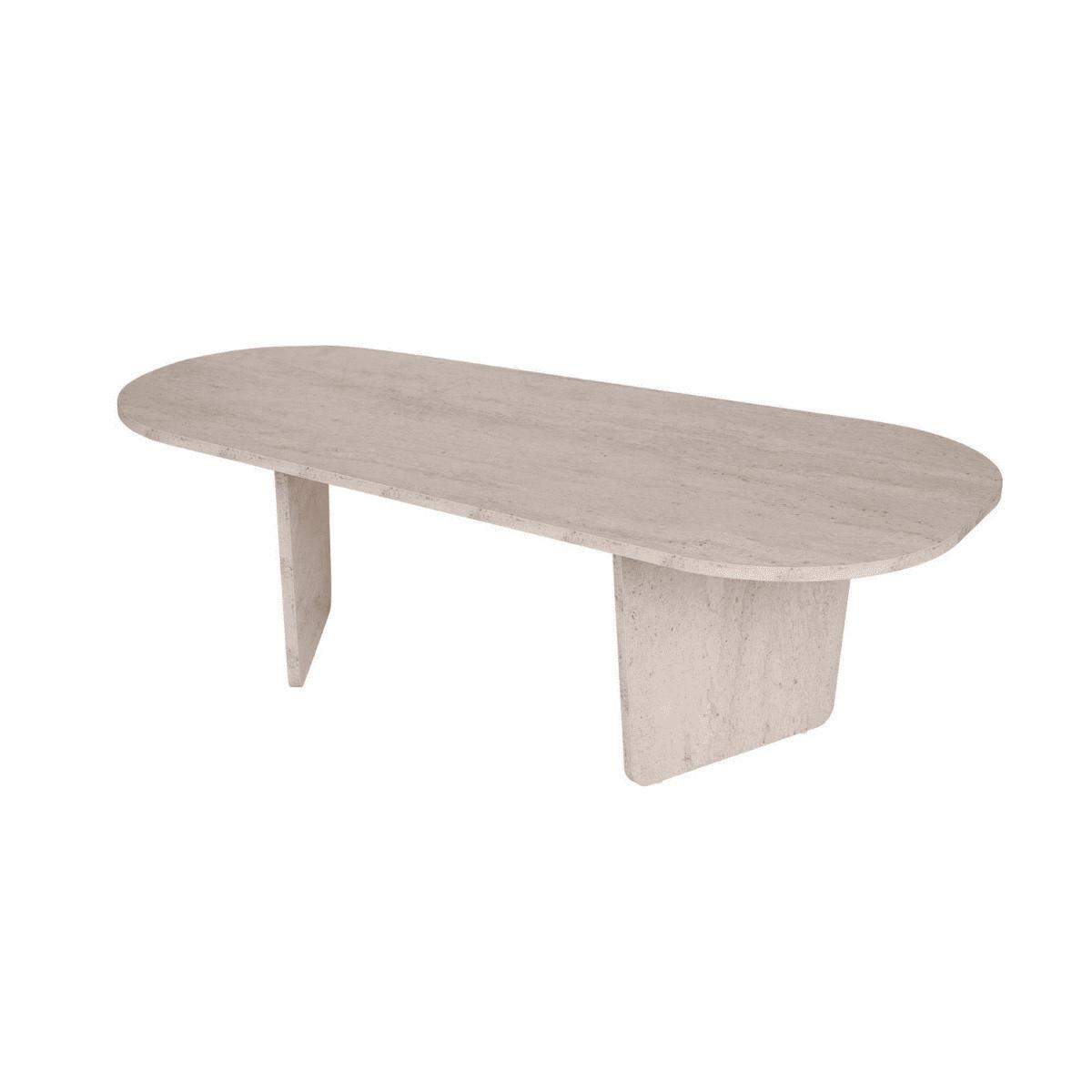 COUCHTISCH mit abgerundeter Tischplatte L130 cm 65/130/40 cm - Beige, Holzwerkstoff (70/65/40cm) - Calicosy