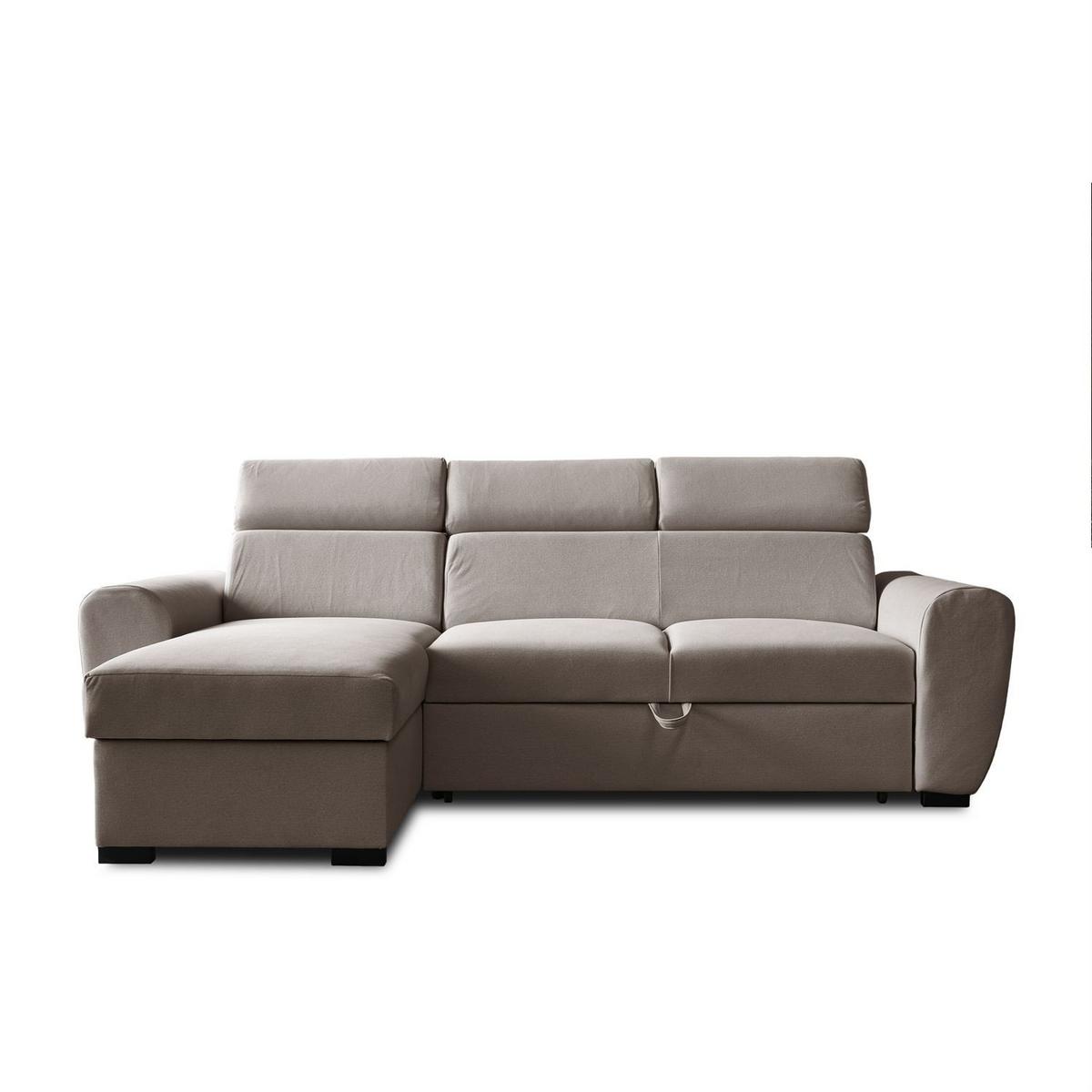 ECKSOFA FALCO mit Schlaffunktion Elli 28 - Grau, Textil (253/174cm) - Lookway