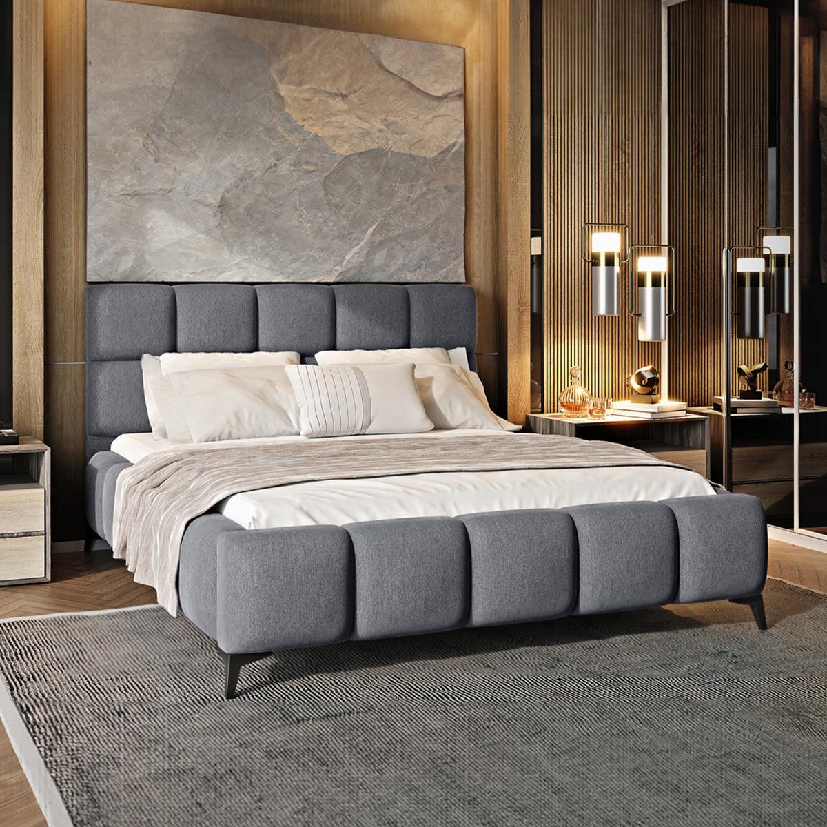 BOXBETT 180/200 Mira Grau - Grau, Holz (180/200cm) - Petits-meubles