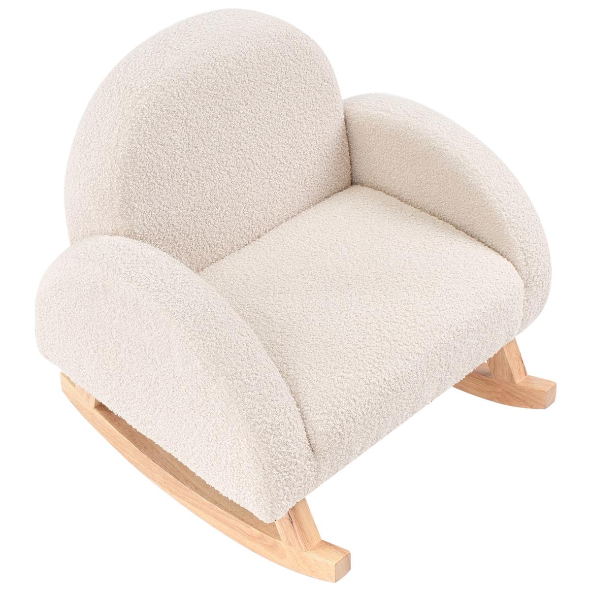 KINDERSCHAUKELSTUHL Bouclé Hellbeige Hug - Beige, Textil (54/53/52cm) - Beliani