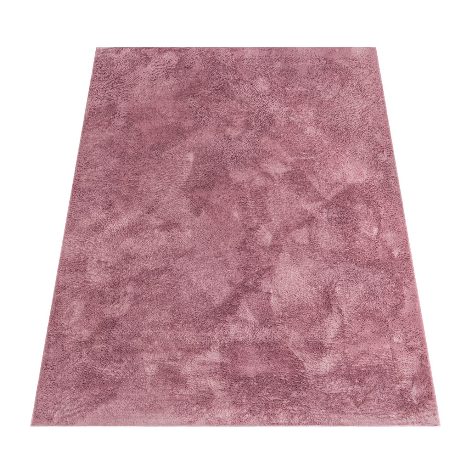 KURZFLORTEPPICH, einfarbig, aus Polyester, Altrosa, 120 x 160 cm - Rosa, Textil (120/160cm) - KADIMA DESIGN