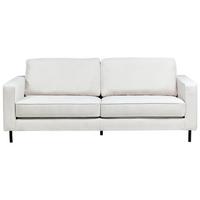 3-SITZER-SOFA Stoff Cremeweiß Savalen - Creme, Textil (204/87/91cm) - Beliani