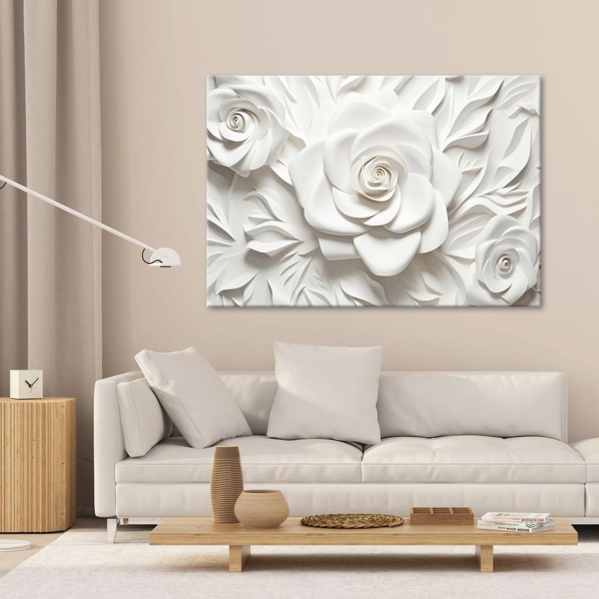 KUNSTDRUCK Weiß 100/70 cm - Weiß, Textil (100/70cm) - KUNSTLOFT