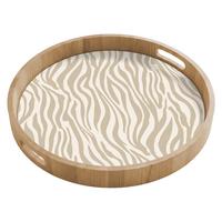 TABLETT Zebra - Muster - Beige 50x50 cm - Beige, Holz (50/5/5cm) - OnlyWow