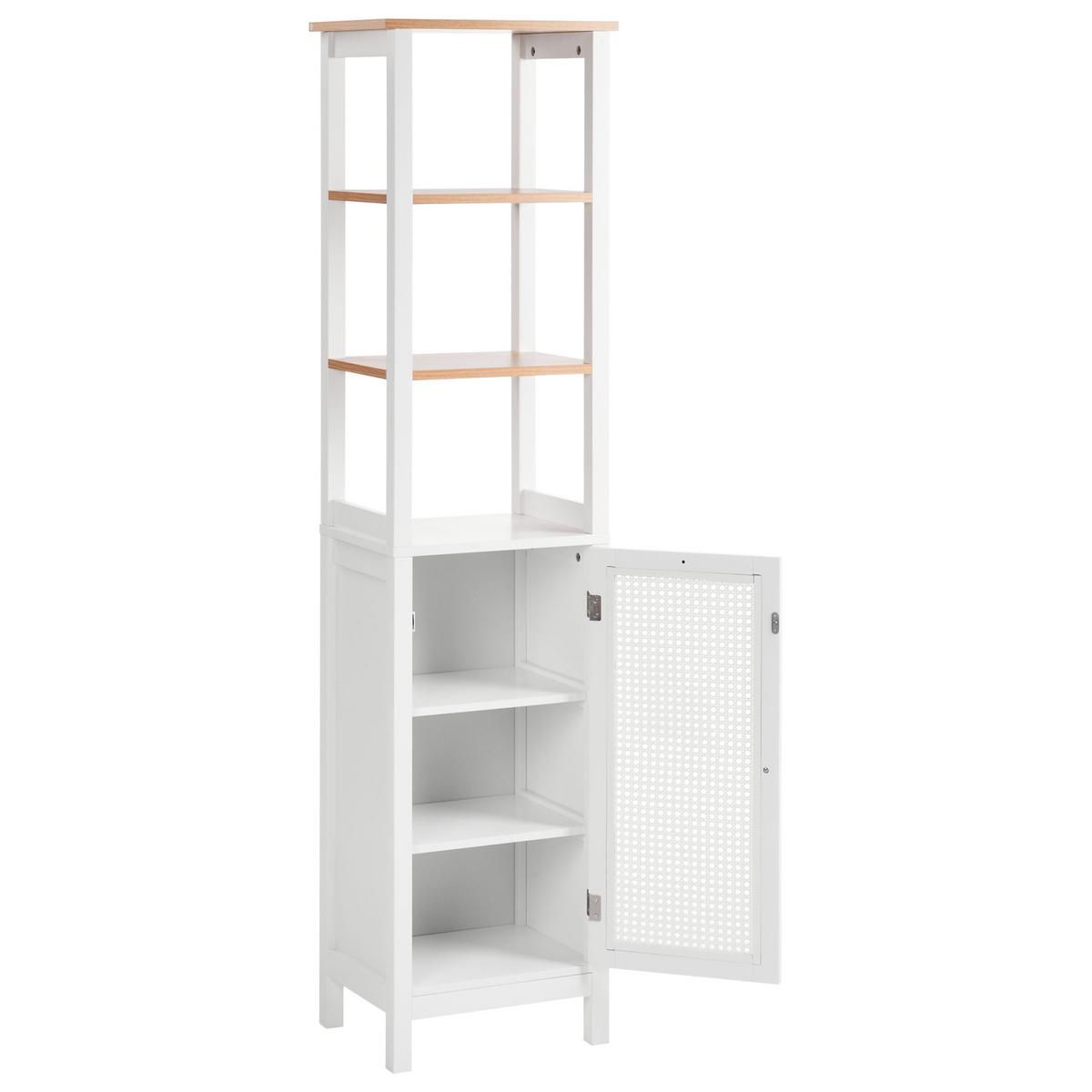 BADEZIMMERSCHRANK 40 cm Weiß Alamos - Weiß/Braun, Holzwerkstoff (40/160/30cm) - Beliani