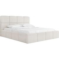 POLSTERBETT Tivio mit Bettkasten, Creme Boucle 120x200 cm - Birkefarben/Schwarz, Holzwerkstoff/Kunststoff (120/200cm) - WFL GROUP
