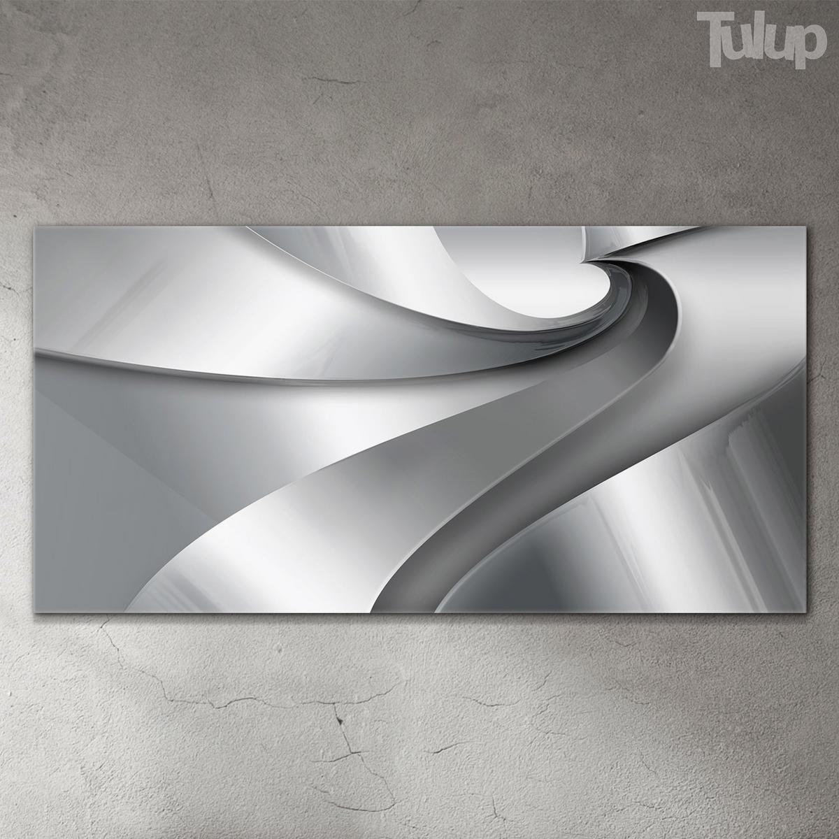 GLASBILD 100x50 cm Moderne Kunst - Silberfarben, Glas (100/50cm) - TULUP