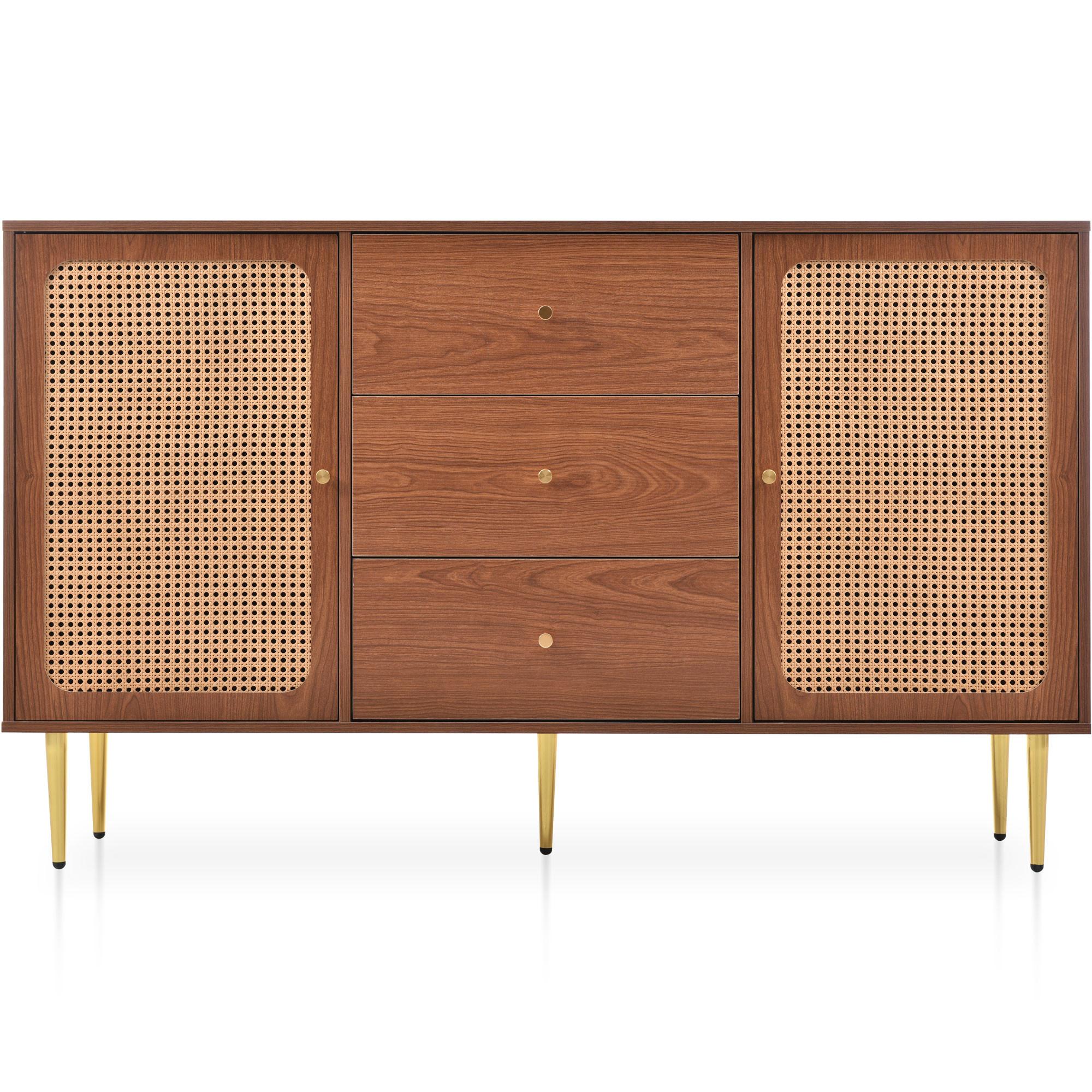SIDEBOARD mit 2 Türen und 3 Schubladen - Braun, Holzwerkstoff (40/90/150cm) - Urban Meuble