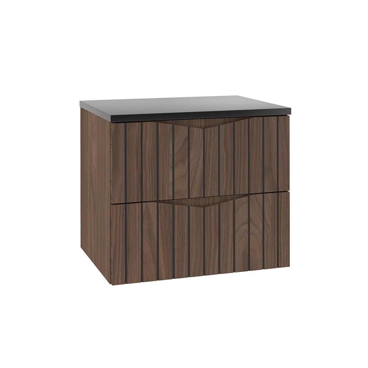 WASCHTISCHUNTERSCHRANK 60.6cm Siena Holz und Schwarz - Schwarz, Holzwerkstoff (60.6/52.2/46.5cm) - Petits-meubles