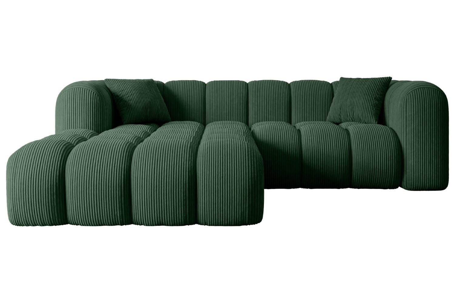 ECKSOFA Ottomane Links OLEA-L1 - 231x173x74 cm Grün - Schwarz/Rosa, Holzwerkstoff/Kunststoff (190/242cm) - ALTDECOR