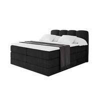 BOXBETT mit Matratze H3|H4 - NINA KING - 200x200 cm - Schwarz - Schwarz Hochglanz, Holzwerkstoff (200/200cm) - ALTDECOR