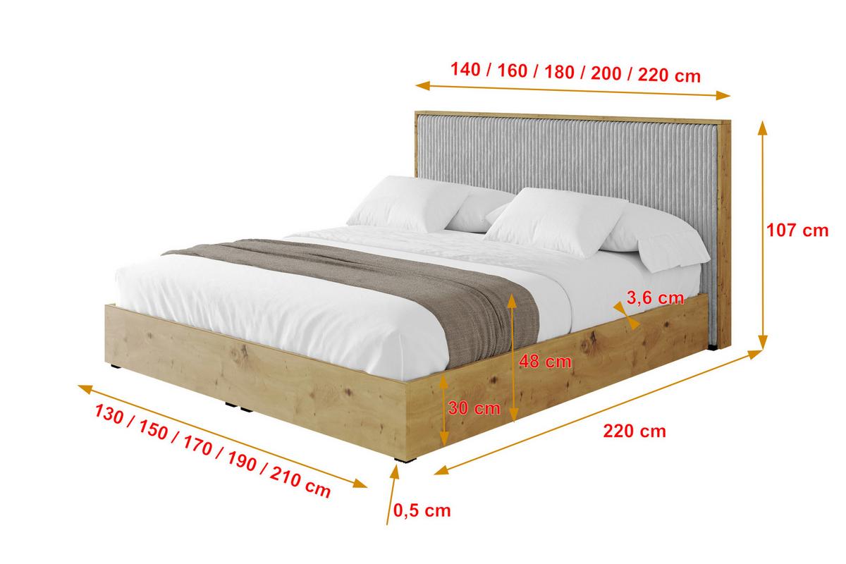 POLSTERBETT mit Bettkasten und Lattenrost, Boxbett mit Kopftei und Stauraum ohne Matratze - ENZO10 200x200 Grau - Grau, Holzwerkstoff/Textil (200/200cm) - ALTDECOR