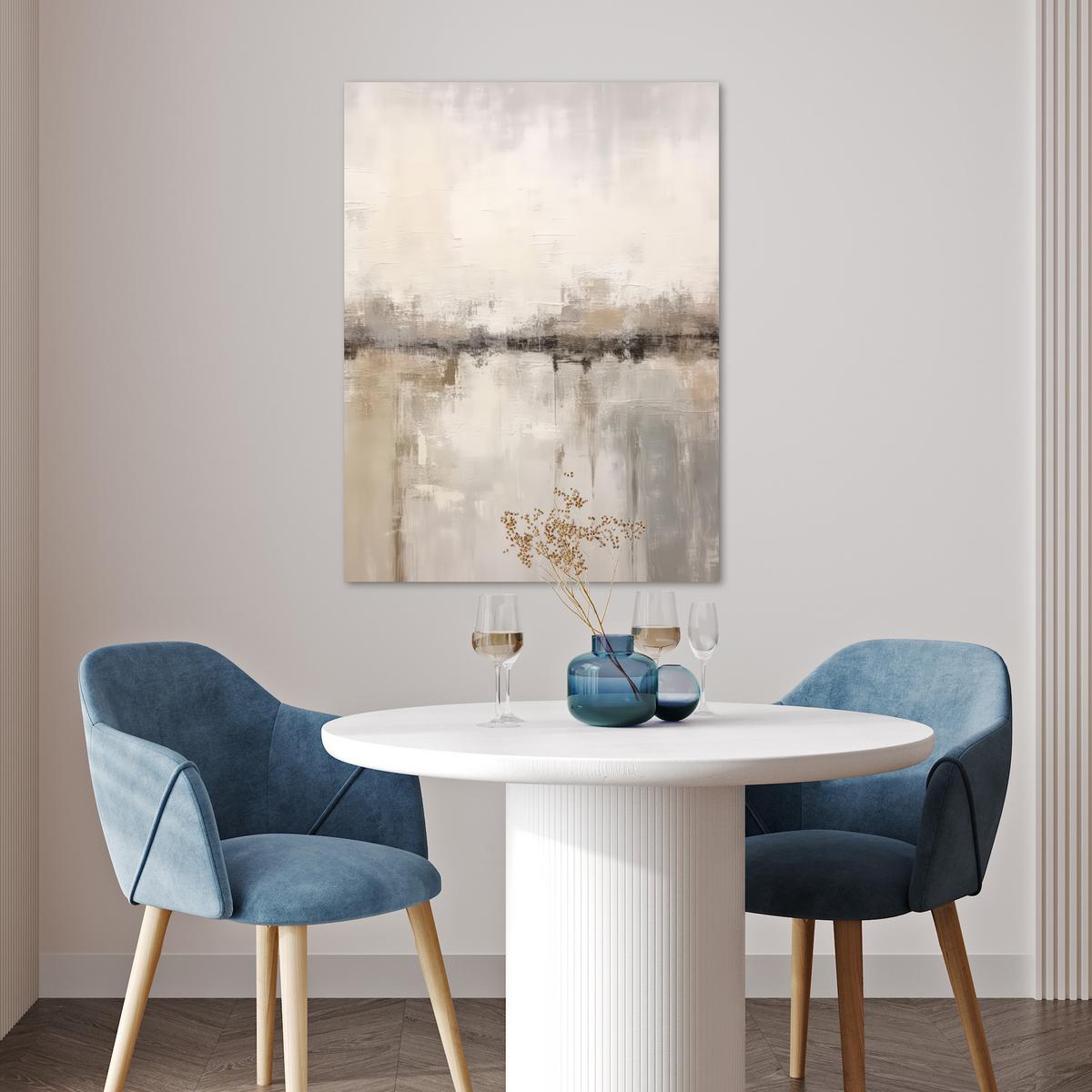 POSTER Moderne Kunst - Abstrakt - Beige Deko Wohnzimmer 60x80 cm - Beige, Papier (60/80/0.1cm) - MuchoWow