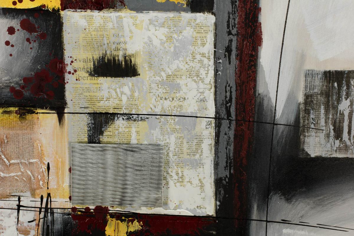 ACRYLBILD HANDGEMALT 80/80 cm - Beige/Grau, Holz/Textil (80/80cm) - KUNSTLOFT