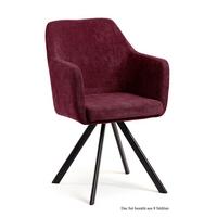 ARMLEHNSTUHL drehbar (8er-Set) Devka 57x87x60 Schwarz/Marsala - Brombeere/Schwarz, Kunststoff (60/87/57cm) - 58aufmkessel