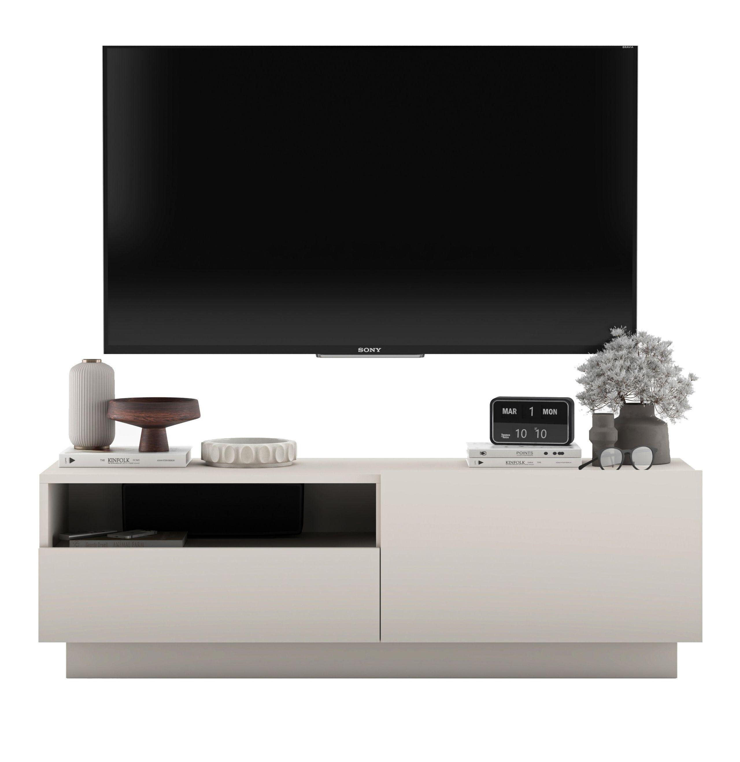 TV-SCHRANK Enjoy Kaschmir matt Loft Schublade 120 cm - Kaschmir, Holzwerkstoff (120/37/35cm) - Meble Lindner