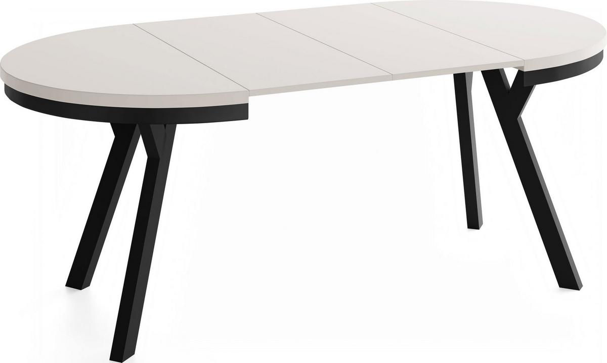 ESSTISCH Vero Neo rund ausziehbar verlängerbar, Kaschmir 90-190/90/77 cm - Kaschmir/Beige, Holz/Holzwerkstoff (90/190/77cm) - WFL GROUP