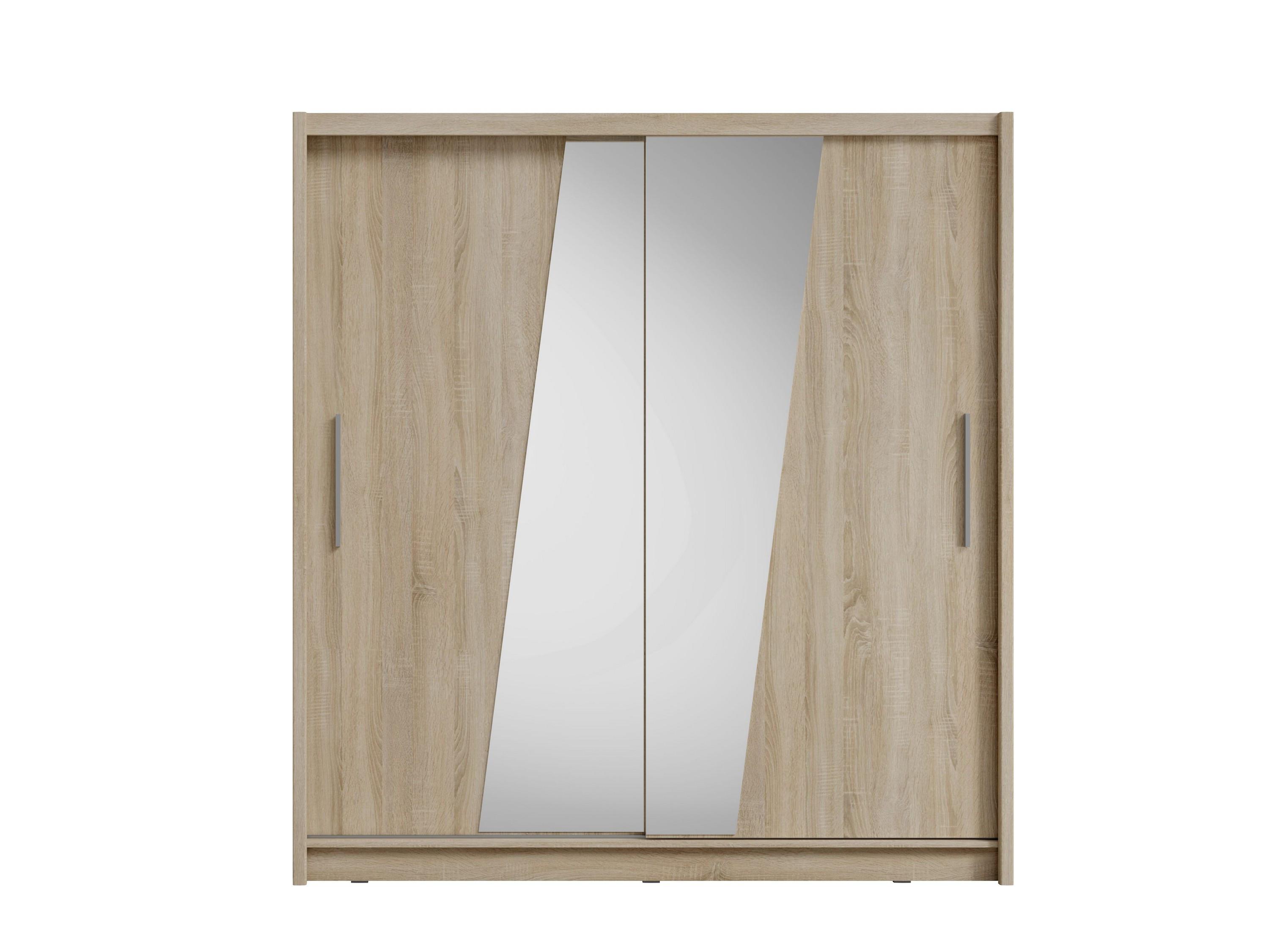SCHWEBETÜRENSCHRANK RANOR 200/215/62,5cm 2-türig mit Spiegel Sonoma Eiche - Sonoma Eiche, Holzwerkstoff (200/215/62.5cm) - MASSENO