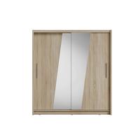 SCHWEBETÜRENSCHRANK RANOR 200/215/62,5cm 2-türig mit Spiegel Sonoma Eiche - Sonoma Eiche, Holzwerkstoff (200/215/62.5cm) - MASSENO