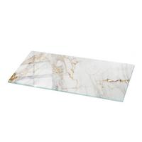TISCHPLATTE 125x50 cm Eleganter Marmor mit Adern - Weiß, Glas (0.4/125/50cm) - TULUP