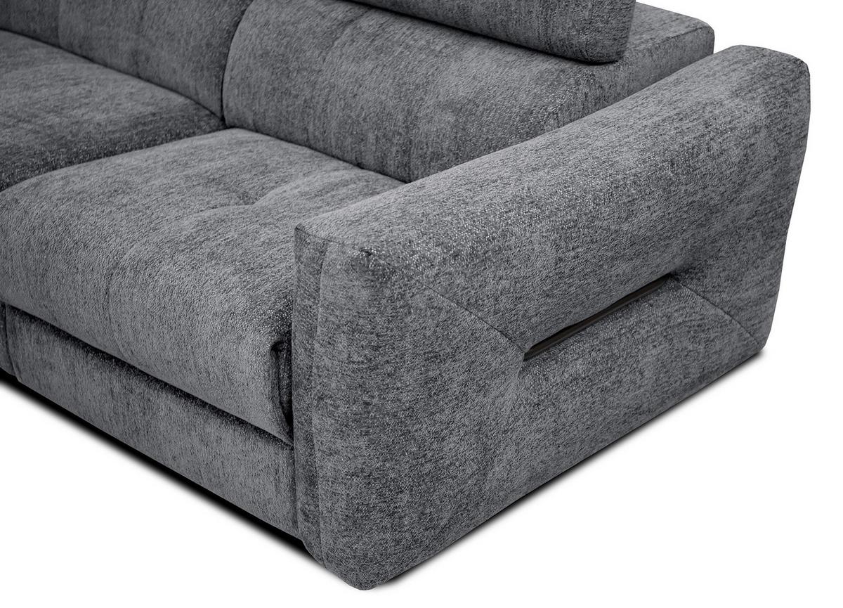 SOFA CALVERA 3-Sitzer mit 1 Relaxfunktion, grau - Grau, Holzwerkstoff/Textil (204/79/106cm) - Wozimo