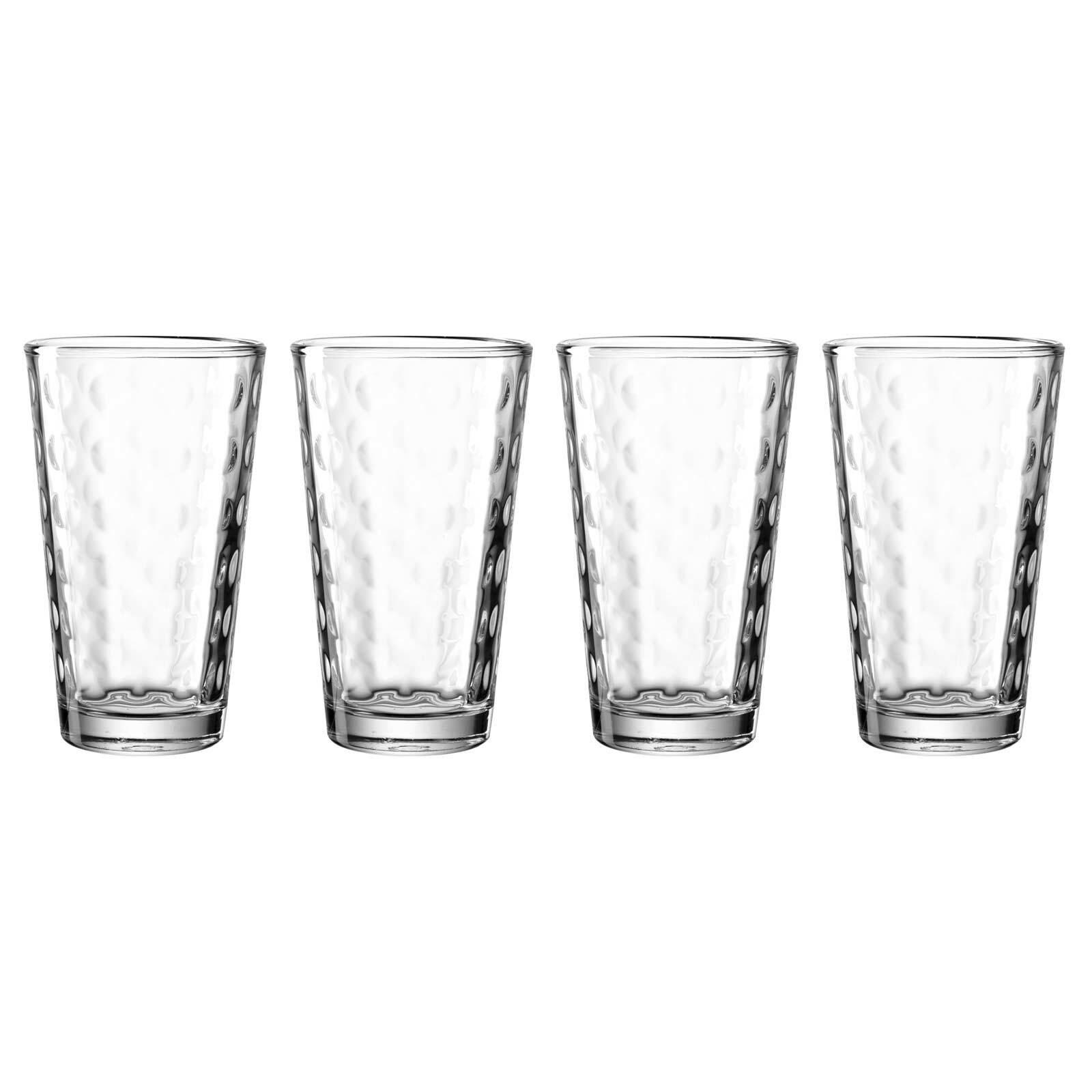 TRINKGLÄSER Optic transparent 540 ml 4er Set - Transparent, Glas (0.54L) - Leonardo Living