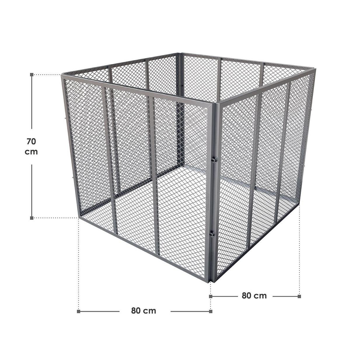 KOMPOSTER Metall silber 450L - Silberfarben, Metall (80/70/80cm) - Juskys
