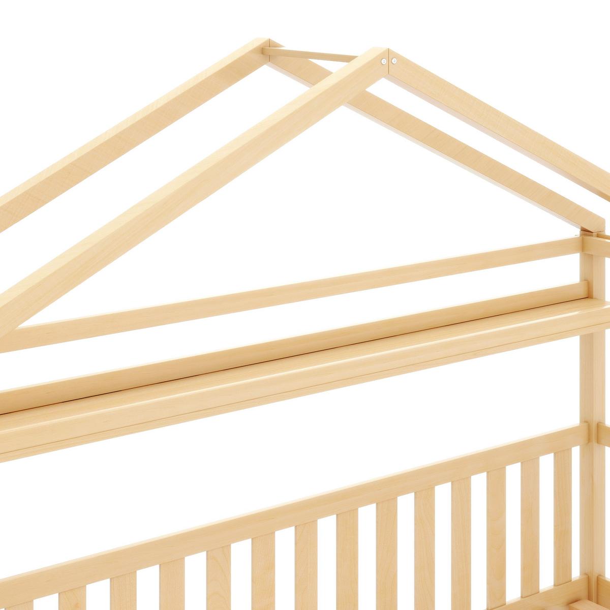 KINDERBETT HAUSBETT 90x200 massivholz in natur mit 2 schubladen - Naturfarben, Holz (90/200cm) - Urban Meuble