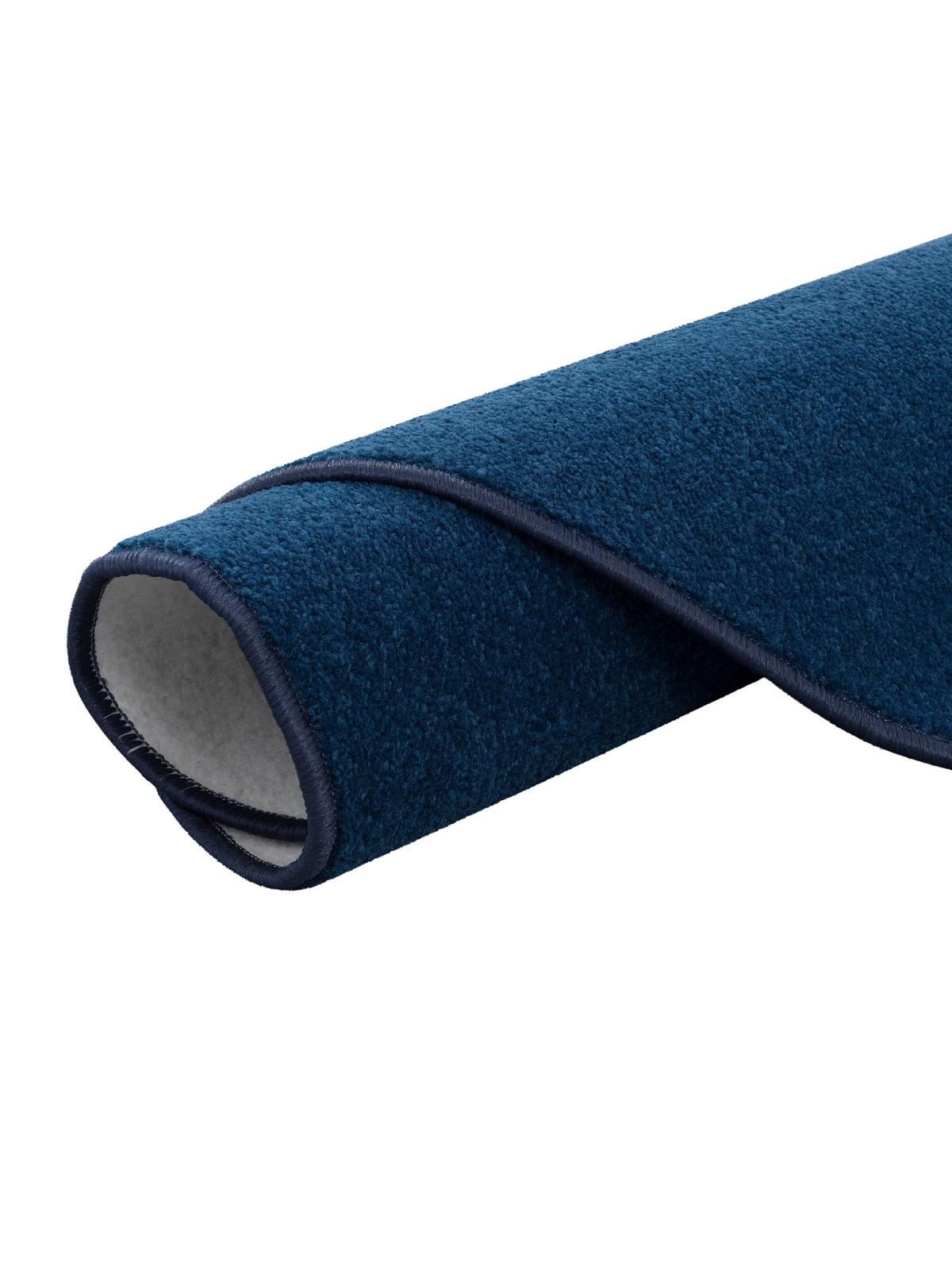 TREND VELOURS TEPPICH JOY RUND - Dunkelblau, Textil (100/100cm) - Snapstyle