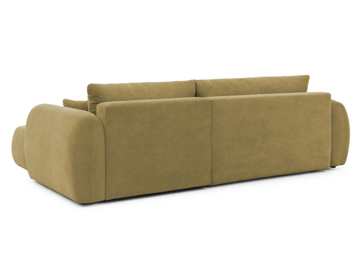 ECKSOFA Loretto aus natürlichem Grün Webstoff mit Schlaffunktion, Bettkasten und tiefen Steppungen in Bubble-Optik - Schwarz/Grün, Holz/Kunststoff (275/180cm) - S-Style