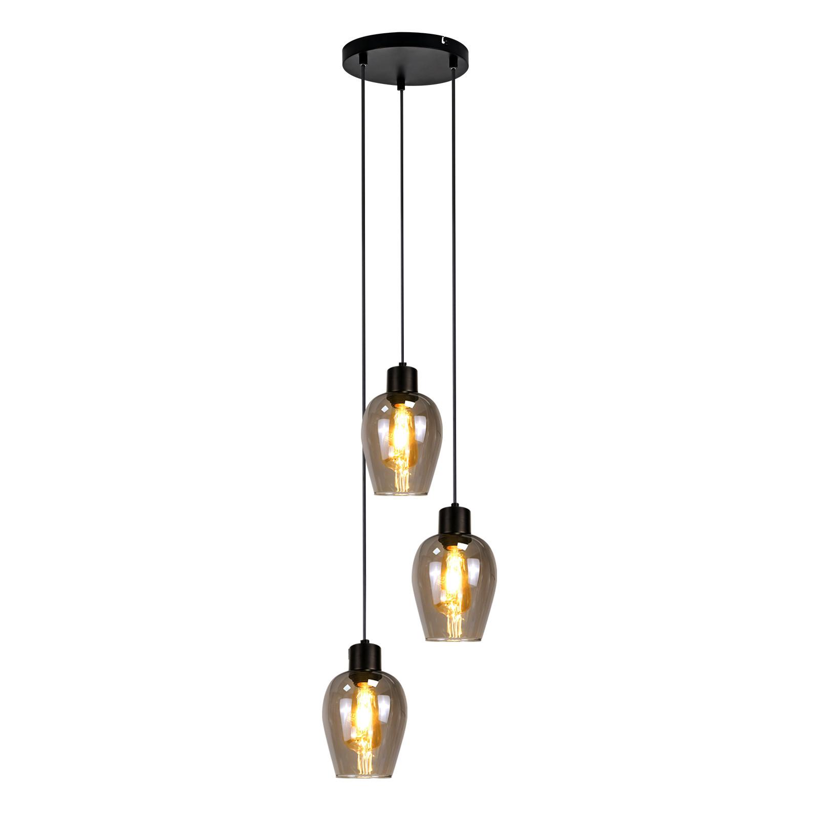 PENDELLEUCHTE Paul 22/22/120 cm - Schwarz, Glas (22/22/120cm) - ZMH
