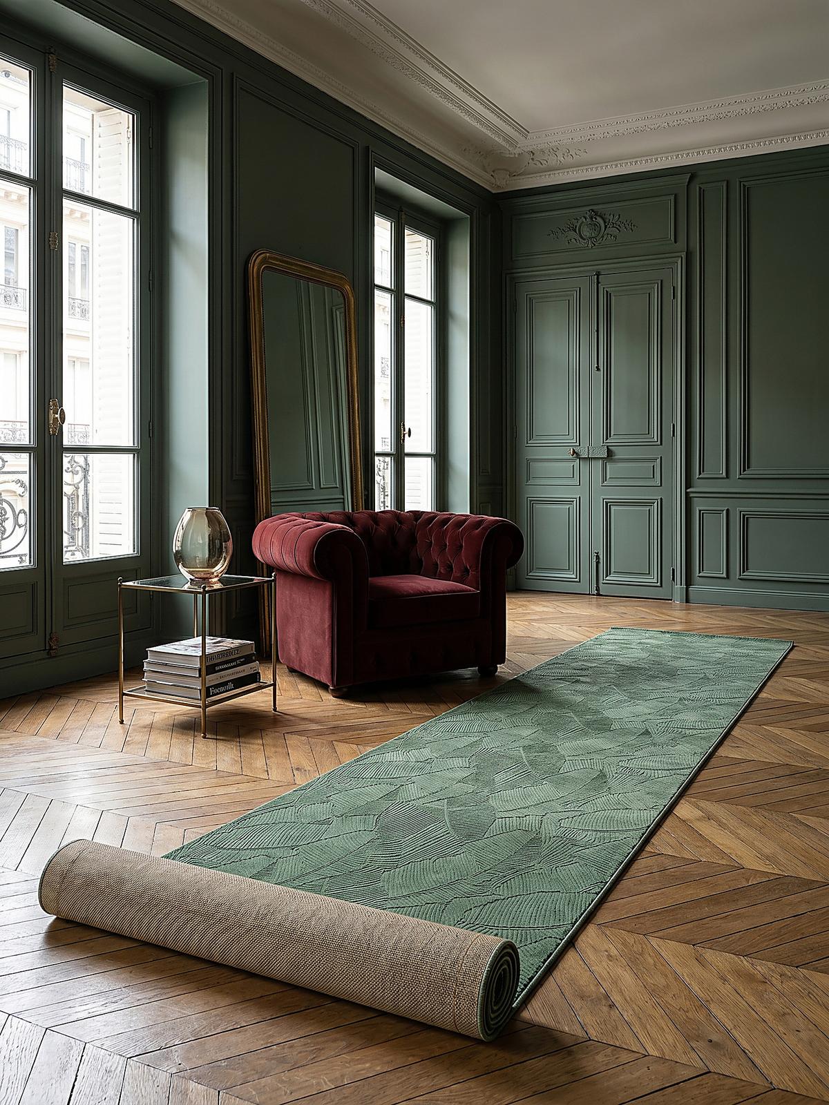 TEPPICHLÄUFER Antirutsch Abstrakt DALAR Polypropylen Waldgrün 80 x 150 cm - Grün, Textil (80/150cm) - KADIMA DESIGN