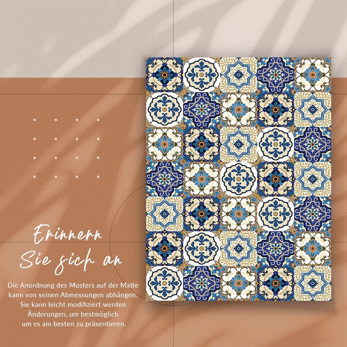 VINYL TEPPICH 120x180 cm Spanische Fliesen - Champagner/Schwarz, Kunststoff (120/180cm) - TULUP