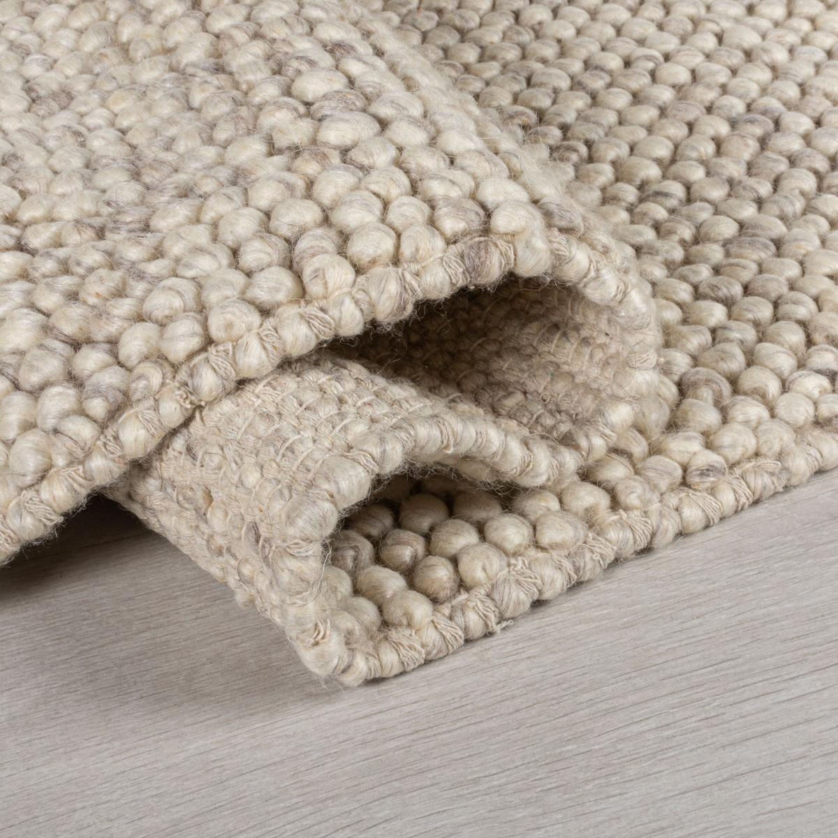 WOLLTEPPICH handgewebt MEDWAY, einfarbig, Beige, 60 x 230 cm - Beige, Textil (230/60cm) - KADIMA DESIGN