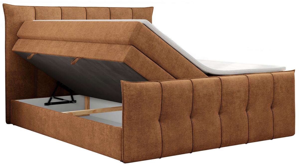 BOXSPRINGBETT PREMIUM 11 KING 120/200 Orange Struktur - H4 - Orange, Holz/Textil (120/200cm) - MKS