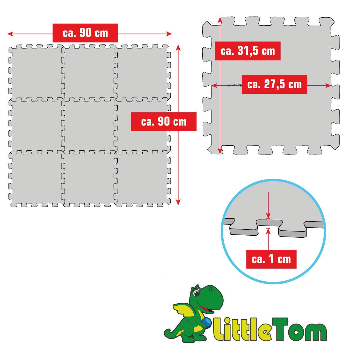 SPIELMATTE ab Null - 90 cm Baby Puzzlematte Bunt - Multicolor, Kunststoff (30/30cm) - Littletom